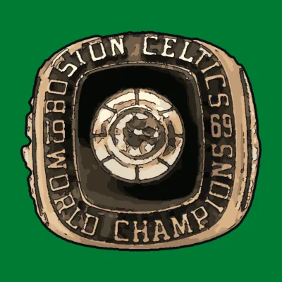 Dibujo del anillo de campeón de los Boston Celtics en 1968-69