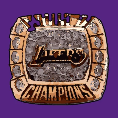 Dibujo del anillo de campeón de los Los Angeles Lakers en 1999-00