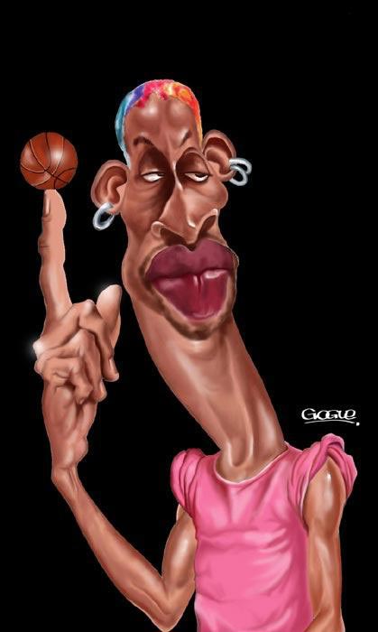 Caricatura de Dennis Rodman