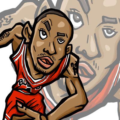 Caricatura de Derrick Rose