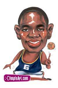 Caricatura de Dikembe Mutombo
