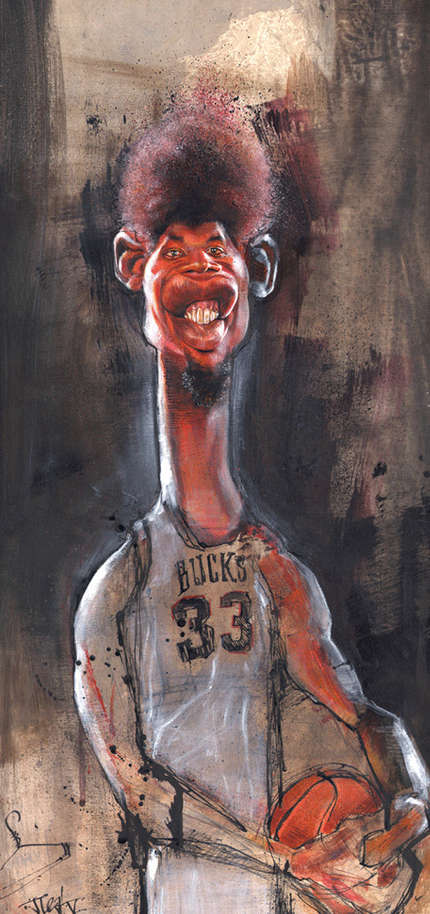 Caricatura de Kareem Abdul-Jabbar