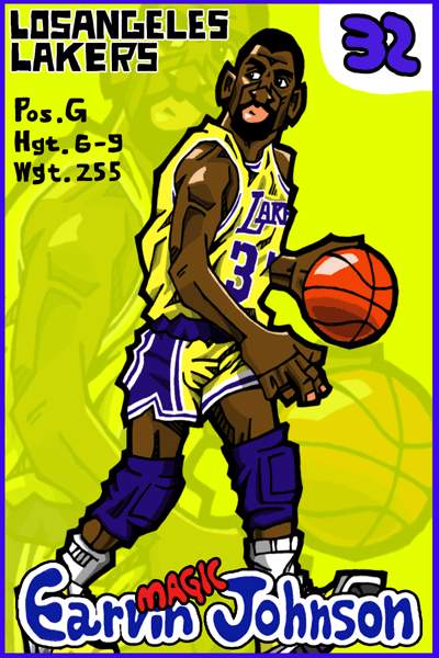 Caricatura de Magic Johnson