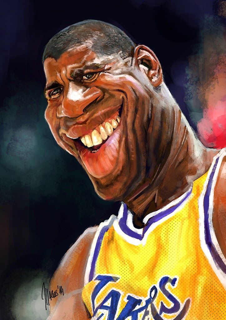 Caricatura de Magic Johnson