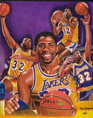 Caricatura de Magic Johnson