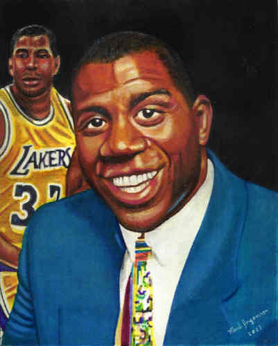Caricatura de Magic Johnson