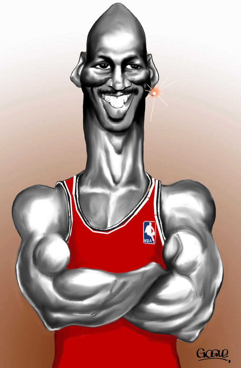 Caricatura de Michael Jordan