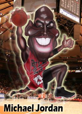 Caricatura de Michael Jordan