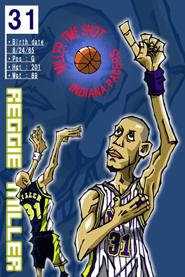 Caricatura de Reggie Miller