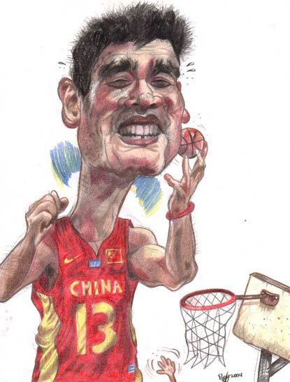 Caricatura de Yao Ming